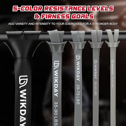 Resistance Bands, Pull Up Bands, Workout Bands for Exercise, Thick Heavy Resistance Band Set with Door Anchor, Elastic Bands for Body Stretching, Crossfit Training at Home/Gym Men & Women Women