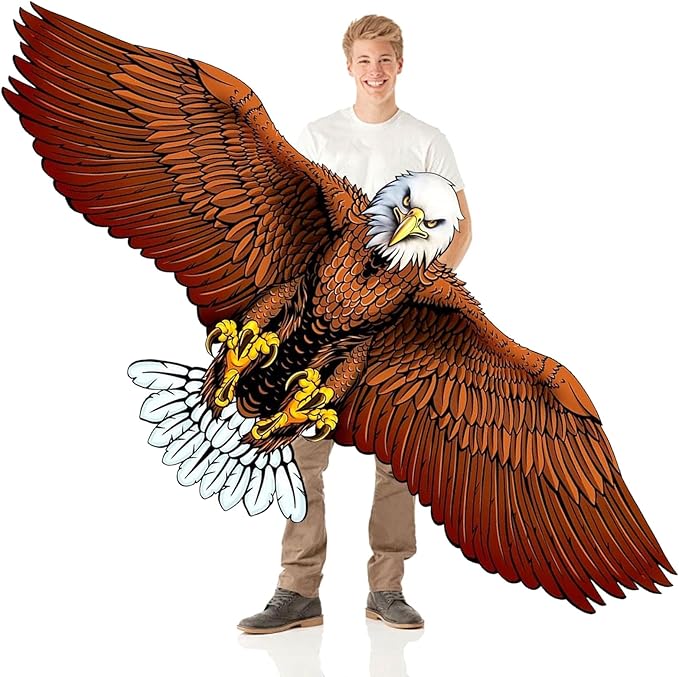 70.8" Eagle Kite for Adults and Kids - Easy to Fly and Assemble, Single Line Beach and Park Kite for Family Outdoor Activities, Comes with 300ft String Handle.