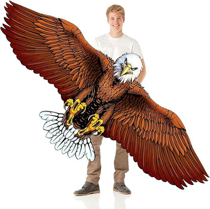 70.8" Eagle Kite for Adults and Kids - Easy to Fly and Assemble, Single Line Beach and Park Kite for Family Outdoor Activities, Comes with 300ft String Handle.