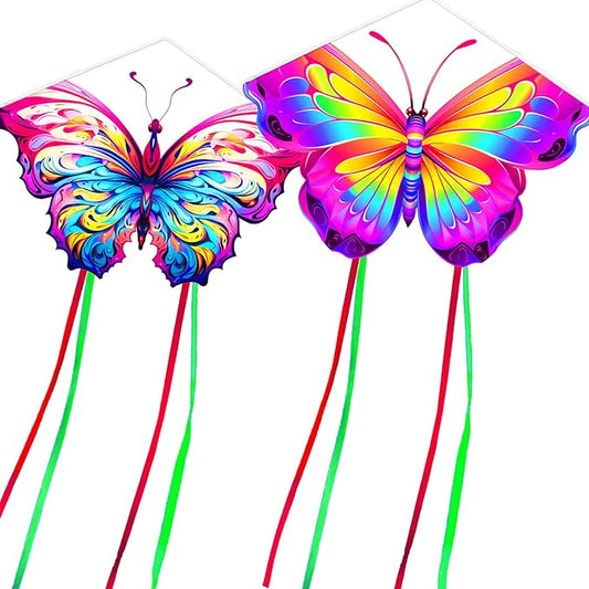 HENGDA KITE 2 Pack Butterfly Kite,for Kids and Adults,Easy to Fly,Excellent Fabric and Structure