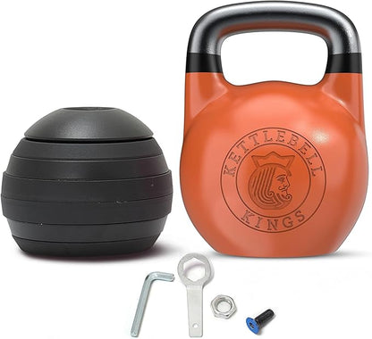 Kettlebell Kings Competition Kettlebells Weight (33mm handle) 4-32 KG | Hand weights Workout Gym Equipment & Strength training sets for Women & Men | Weights set for Home Gym