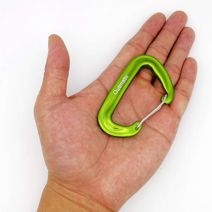 12kN 3.2"x2" Heavy-Duty Carabiner Clips - Durable, Lightweight Aluminum Alloy Carabiners for Hiking, Camping, Keychains, Dog Leashes, Hammocks & More