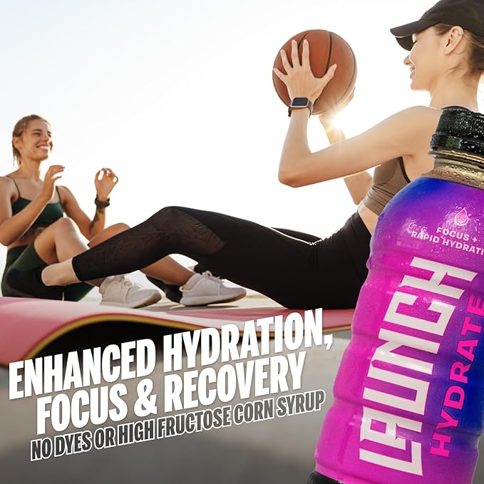 Sports Drink- 12 Pack - Real Cane Sugar 3x Electrolytes, All-Natural Hydration with Cognizin for Mental Focus, Real Fruit & Vegetable Juice, No Artificial Dyes – Strawberry Lemon Flavor – Trusted by Perfect Game