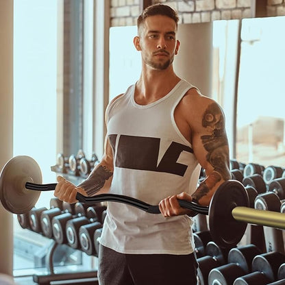 TECHNOAGE Olympic EZ Curl Bar, 47" Curl Bar(350/500LBS Capacity) 20LB, Solid Steel, Chrome Finish Barbell with Copper Sleeve and Bearing for 2-inch Plates, for Weight Lifting,Hip Thrusts,Squat,Biceps-Home Gym Weight Bar