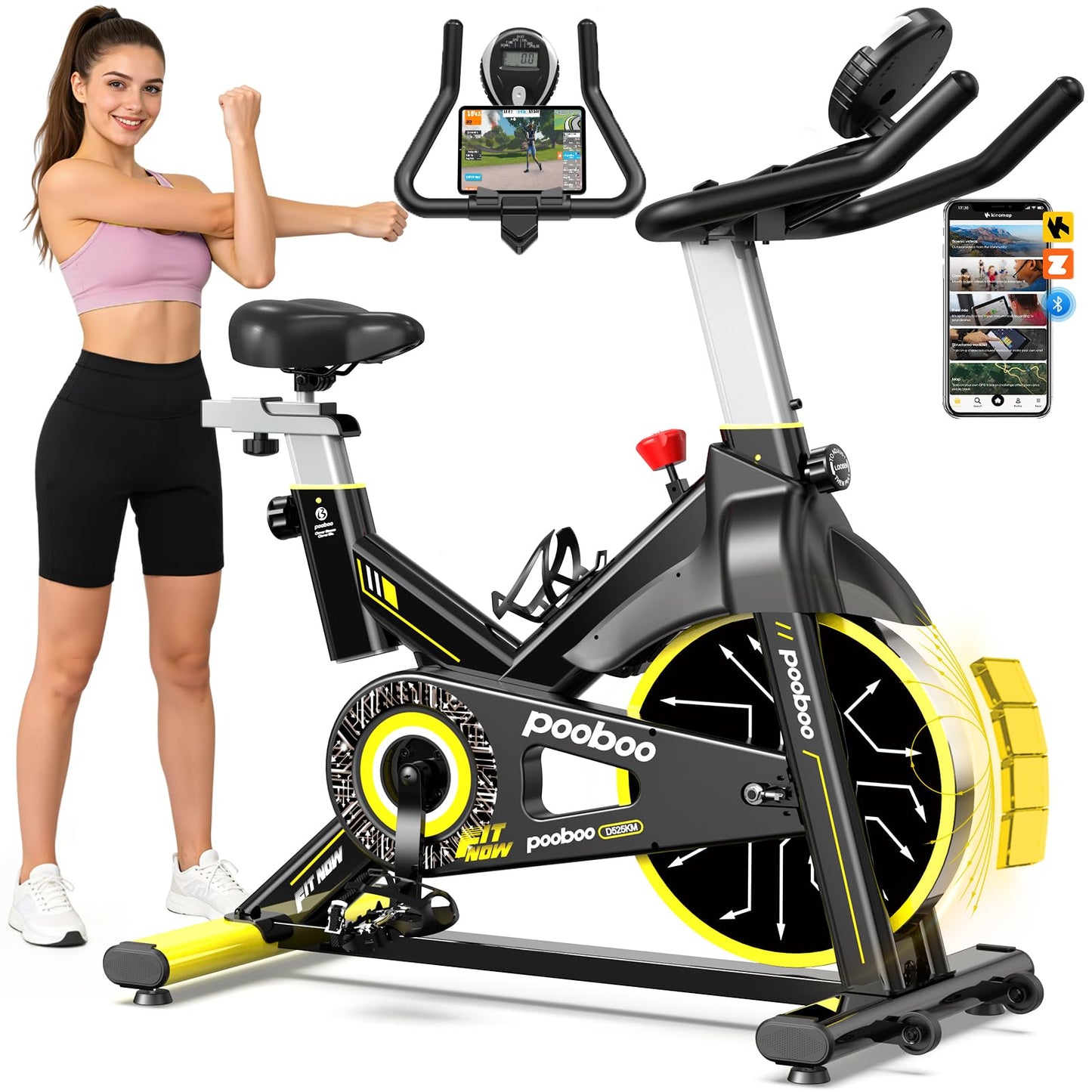 Exercise Bike,Stationary Bike for Home,Magnetic Indoor Cycling Bike
