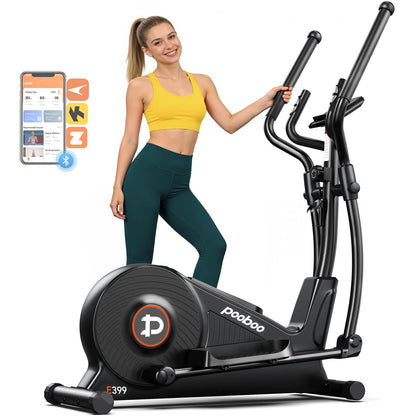 pooboo Elliptical Machine, Elliptical Exercise Machine with 16-Level Resistance&Hyper-Quiet