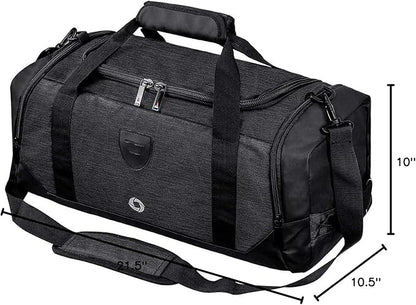 Gym Duffle Bag Backpack Waterproof Sports Duffel Bags Travel Weekender Bag for Men Women Overnight Bag with Shoes Compartment Black