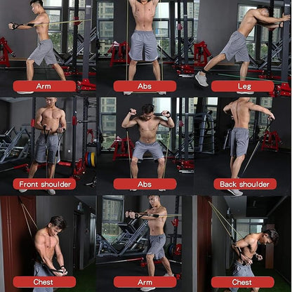 WHATAFIT Resistance Bands, Exercise Bands，Resistance Bands for Working Out, Work Out Bands with Handles for Men and Women Fitness, Strength Training Home Gym Equipment