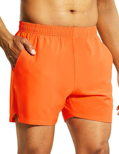 Nepest Men's 5?™â€?Athletic Running Shorts with Pockets, Lightweight Quick Dry Gym Workout Training No Liner Shorts