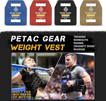 PETAC GEAR Tactical Weights Plates For Weighted Vest For Men Workout,5/10/15/20 LBS Weight Strength Training Vests Equipment Workout Gear
