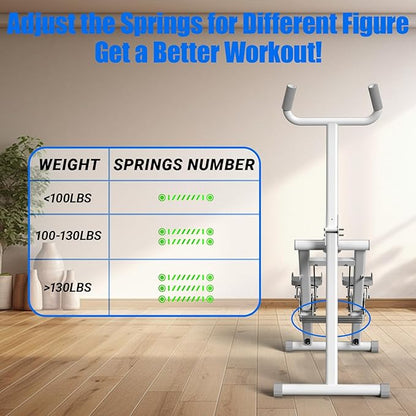 Steppers for Exercise at Home Stair Stepper with Handlebar and Resistance Foldable Stepper Climber Exercise Machine Cardio Exercis