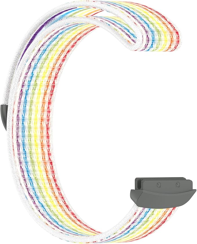 Compatible with Fitbit Ace LTE, Quick Release Nylon HOOK LOOP Sport Strap Accessory Fit for Fitbit Ace LTE Band, Rainbow