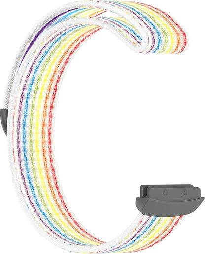 Compatible with Fitbit Ace LTE, Quick Release Nylon HOOK LOOP Sport Strap Accessory Fit for Fitbit Ace LTE Band, Rainbow