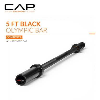 CAP 20lb 5ft Olympic Barbell, Black, Strength Training