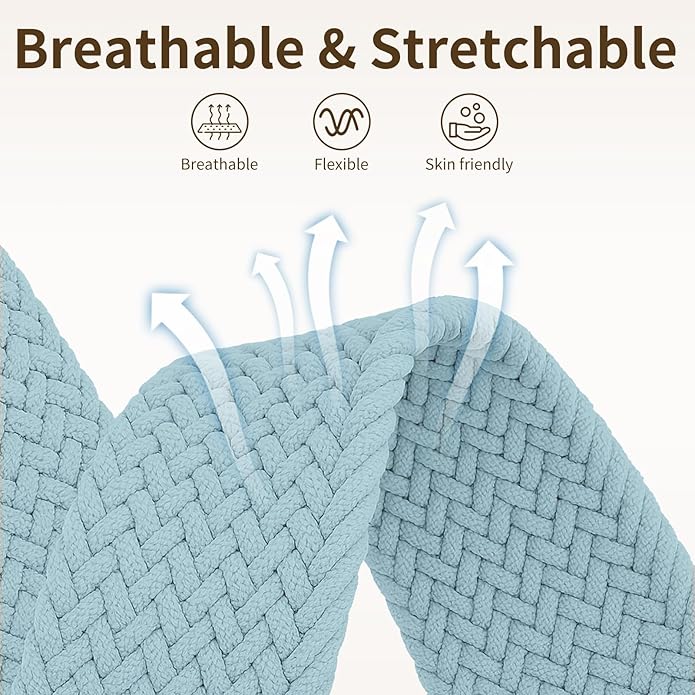 Braided Band Compatible with Fitbit Versa 4 Bands for Woman/Versa 3/Sense 1/Sense 2 Band, Magnetic Clasp Fabric Nylon with Designer Interlock Buckle Straps for Fitbit Versa4/3/Sense1/2