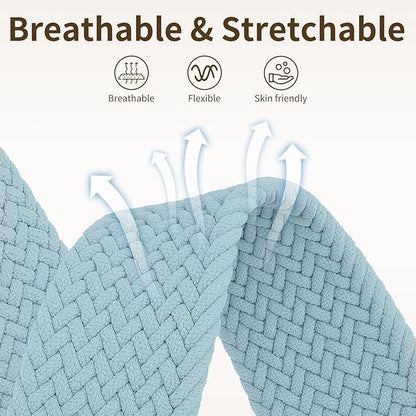 Braided Band Compatible with Fitbit Versa 4 Bands for Woman/Versa 3/Sense 1/Sense 2 Band, Magnetic Clasp Fabric Nylon with Designer Interlock Buckle Straps for Fitbit Versa4/3/Sense1/2