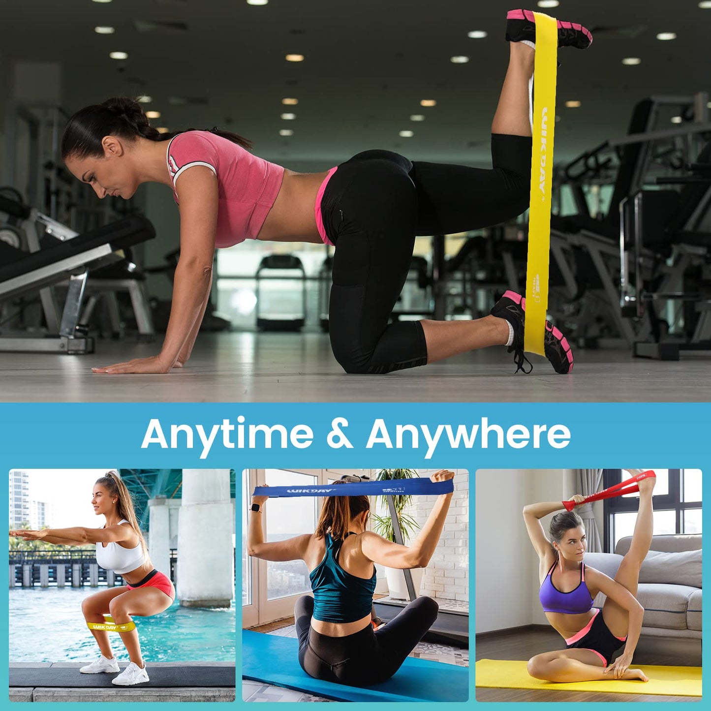WIKDAY Resistance Bands for Working Out Exercise Loop Bands, Multicolor