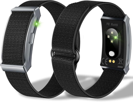 Smart Health Wristband & Armband Set, Screen-Free Minimalist Design Fitness Tracker, Nylon Breathable Smart Bracelet, 24/7 Heart Rate/SpO2/Sleep Monitor, 120+ Sports Modes, IP68 Waterproof