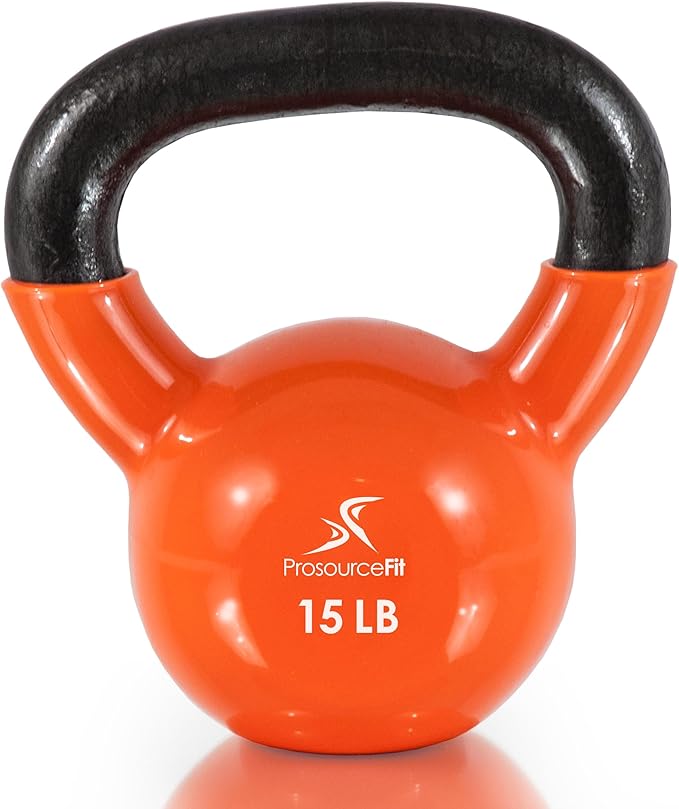 ProsourceFit Vinyl Coated Cast Iron Kettlebells for Full Body Fitness Workouts