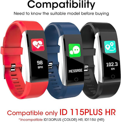 Watch Bands Replacement for ID115plus HR, Very Fit Pro Activity Fitness Tracker Wrist Bands Set, Multicolor Veryfitpro Smart Watch Strap Replacements