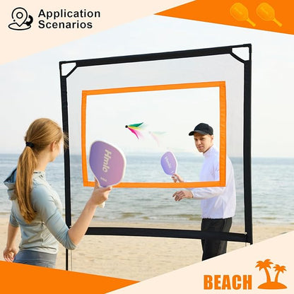 Portable Paddle Game with Net - Similar to Badminton, Tennis and Pickleball Set - Indoor & Outdoor Play Fun and Friendly Backyard Games for Family