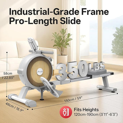 JOROTO Rowing Machine for Home Magnetic Rower Machines 350 LB Weight Capacity 16 Levels Resistance Bluetooth Row Machines with Dual Slide Rail LCD Monitor and Tablet Holder