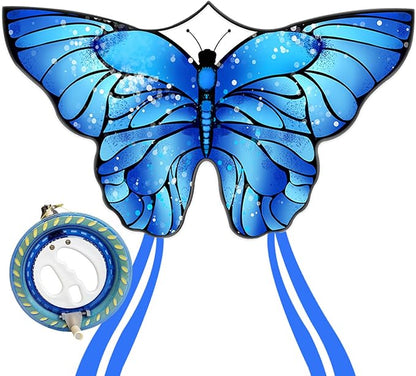Butterfly Kites for Kids and Adults, Easy to Fly Large Single Line Kite for Boys and Girls - 55" x 28" Beach Kite for Beginners, 300ft String Handle Included
