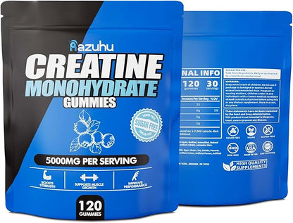 Pre Workout hcl creatine monohydrate Gummies, 120 Blue chew for Men(Blueberry), creatine hcl Energy Supplement for Women, whey Protein Isolate Vital Source Feminine Gummies