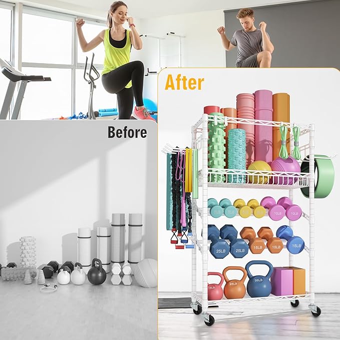S3 Dumbbells Rack Storage Rack, Portable Home Gym Storage, Yoga Mat Storage, and Weight Rack Organizers for Gym Studio
