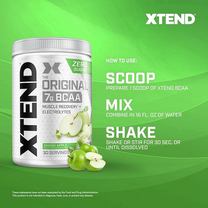 Original BCAA Powder 7g BCAA and 2.5g L-Glutamine, Sugar Free Post Workout Muscle Recovery Drink with Amino Acids for Men & Women, 30 Servings