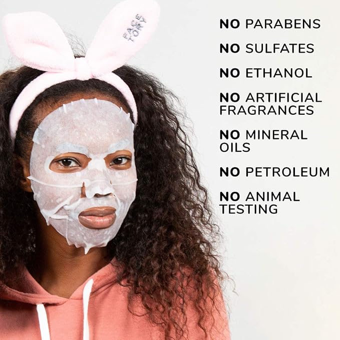 FACETORY K Beauty Face Mask Skin Care - Everyday JASMINE Moisturizing Sheet Mask | Plant-Based with Jasmine Infusion (5 Pack)