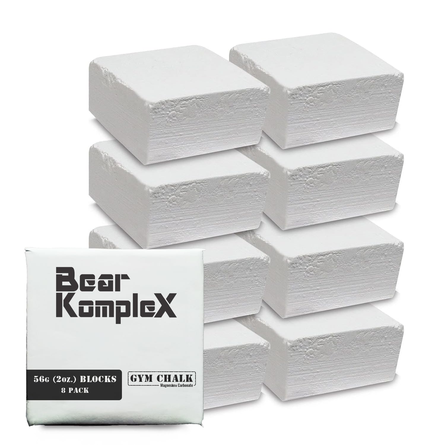 Bear KompleX Gym Chalk Blocks Non Slip Grip for Hands 8 pcs, 56g, Hands