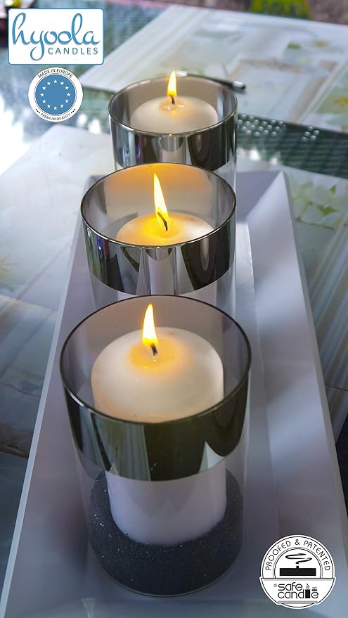 HYOOLA White Pillar Candles 2-inch x 4-inch - 24 Pack Unscented Bulk Pillar Candles - European Made