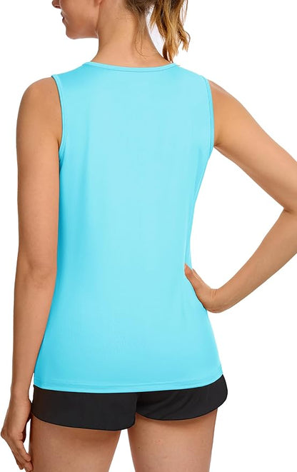 TACVASEN Women's UPF 80+ Workout Tank Top Sleeveless Quick Dry Sun Protection Hiking Athletic Gym Yoga Running Shirts