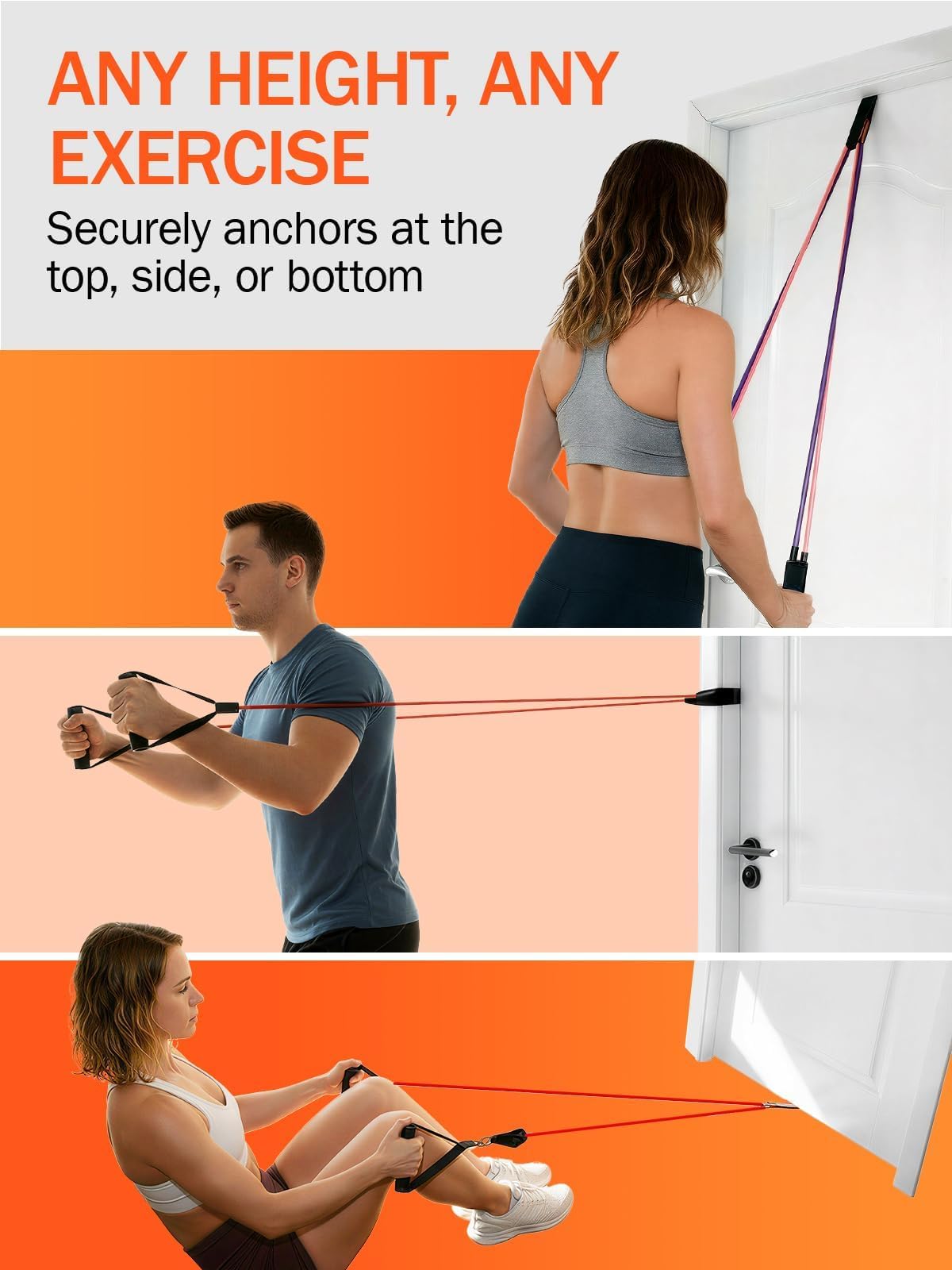 Slim Panda Door Anchor for Resistance Bands,Heavy Duty Resistance Band Door Anchor For Home