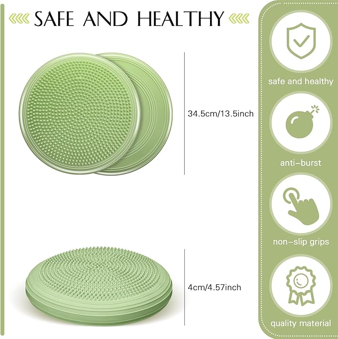 Libima 4 Pcs Wiggle Seat Inflated Wobble Cushion for Sensory Kid 13 Inches Balance Disc Flexible Seating for Classroom Sensory Pad for Chair Wiggle Cushion with Needle Pump