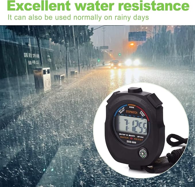 2 Pack Multi-Function Digital Stopwatch Timer, Large Display with Date, Time, and Alarm, Ideal for Sports, Coaches, Fitness, and Referees