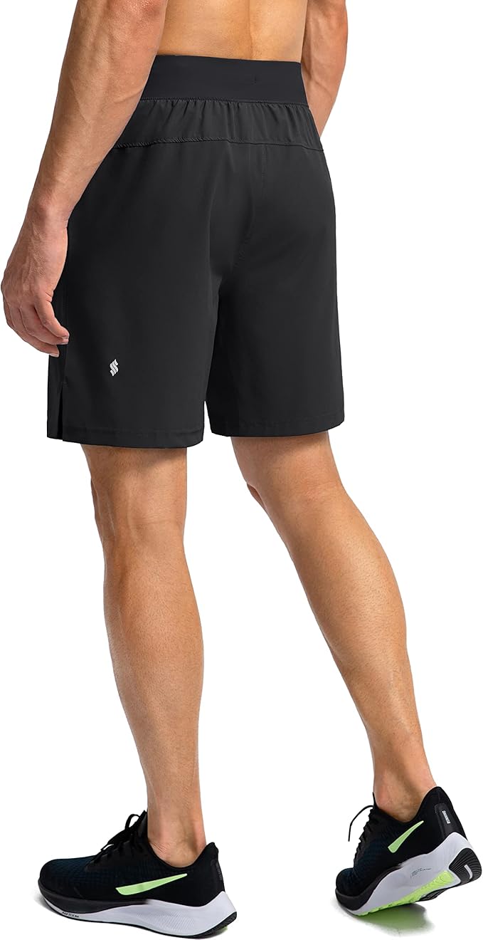 Men's Running Shorts with Zipper Pockets 9 Inch/ 7 Inch / 5 Inch Lightweight Quick Dry Gym Workout Athletic Shorts for Men(7 inch)
