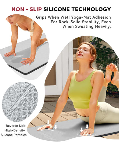 HAPBEAR Non Slip Yoga Mat Towel with Grip Dots, 72" x 24" Hot Yoga Towel - Super Absorbent