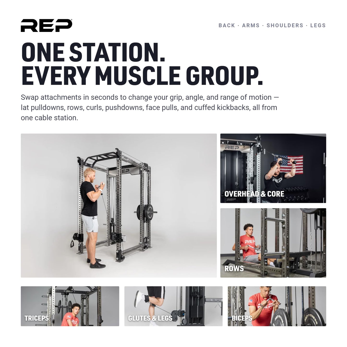 REP Fitness Multi Grip Curl Bar Cable Attachment, EZ Bar for Bicep & Tricep