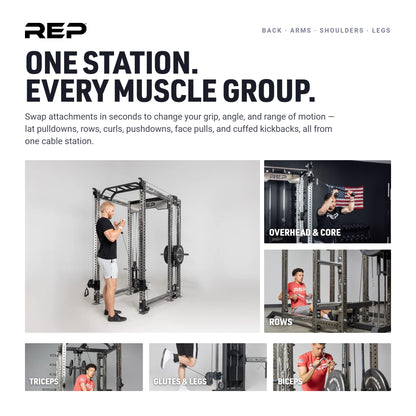 REP Fitness Multi Grip Curl Bar Cable Attachment, EZ Bar for Bicep & Tricep