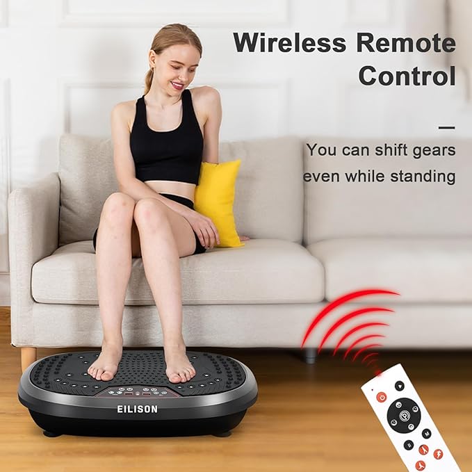 EILISON FitMaxx 3D XL Vibration Plate Exercise Machine - Whole Body Workout Vibration Platform w/Loop Bands - Lymphatic Drainage Machine for Weight Loss, Shaping, Wellness, Recovery