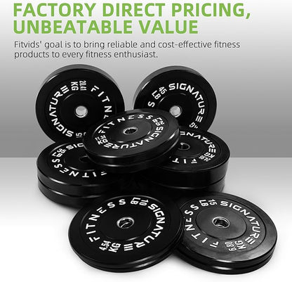 Olympic Bumper Plates Set, 2" Weight Plates for Strength Training & Weightlifting, Paris or Set or Set with Barbell, Multiple Options