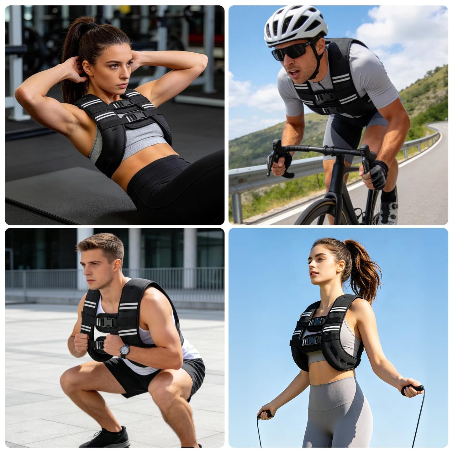 Weighted Vest with Two Adjustment Straps for Men Women, 8lbs/12lbs/16lbs/20lbs Weight Vest with