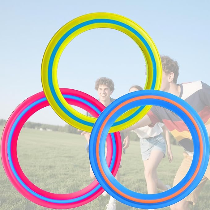 11-inch Flying Ring, 3-Piece Set. A Sports Game for Beach, Backyard, Park, and pet Interaction. Suitable for Soft Flying Discs, The Best Outdoor Throwing Toy.