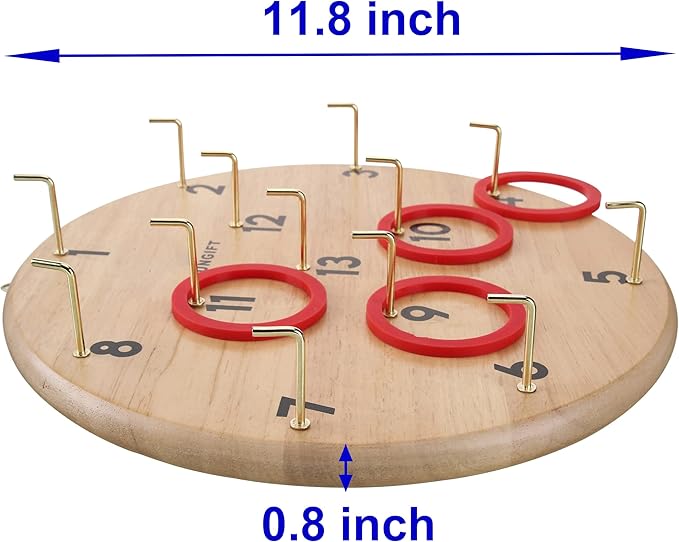 SUNGIFT Hook Ring Toss Game for Adults & Kids - Yard Hooky Ring Tossing Games - Hookie Wall Game Indoor & Outdoor Family Fun - Home, Party, Office, Camping & Backyard Games