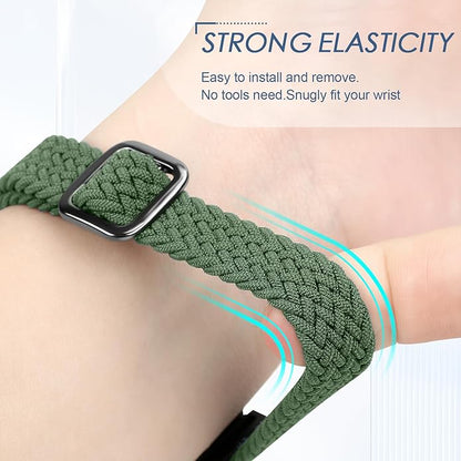 Tiptops Braided Nylon Bands Compatible with Fitbit Inspire 3/Inspire 2/Inspire/Inspire HR/Ace 2/Ace 3, Adjustable Loop Stretchy Straps Replacement Wristbands for Fitbit Inspire Women Men