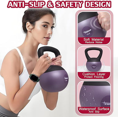YIGUO Soft Kettlebell, Kettlebells 10 lb Anti-Slip Grip Weight for Home Workouts, Kettlebell for Safe Strength Training for Women & Men & Beginners