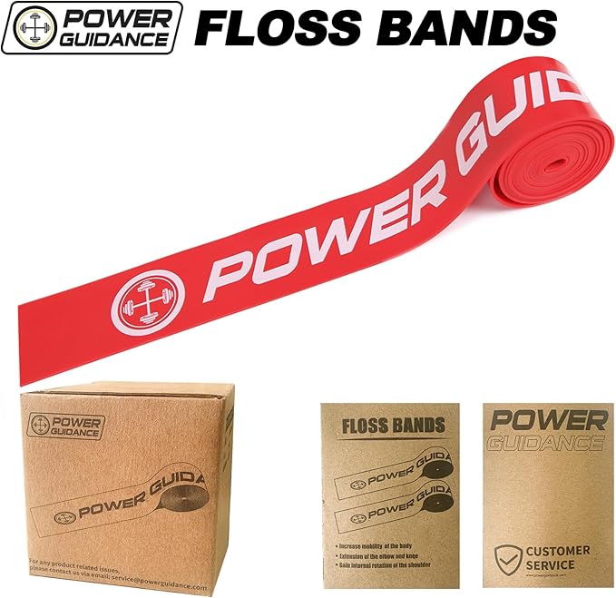 POWER GUIDANCE Muscle Floss Bands - Compression Bands - Mobility & Recovery Bands - for Improving Movement, Increasing Circulation & Reducing Soreness