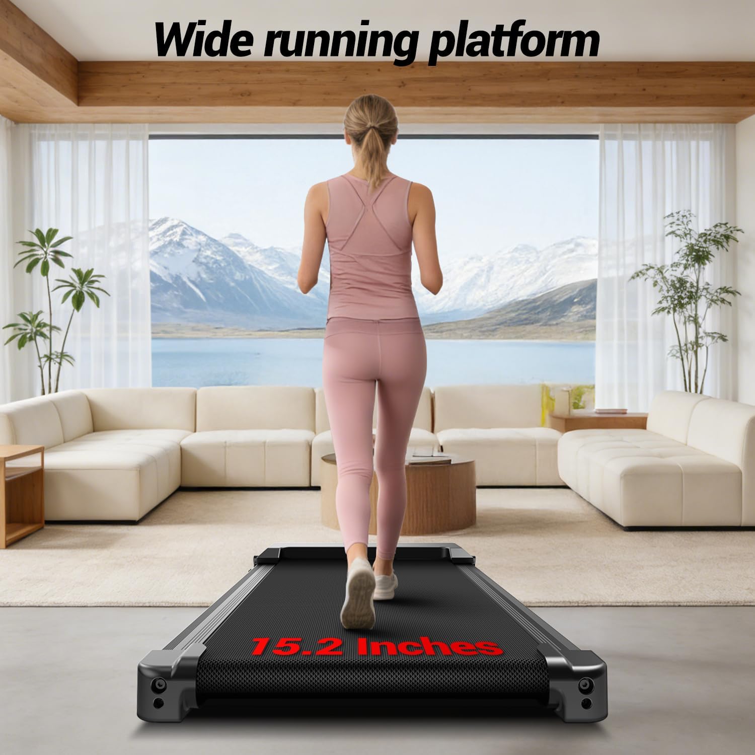 17% Incline Compact Folding Treadmill, 3.0HP Low Noise Walking Pad with Handlebars, 350 LBS